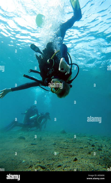 Junge Kopf Zwei Kind Taucher Im Hintergrund Dahab Sinai Rotes Meer