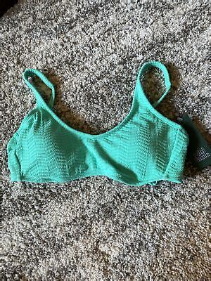Womens Wild Fable Scoop Neck Ribbed Bikini Top Bright Green XS 0 2