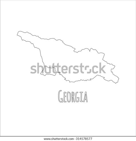 Outline Vector Map Georgia Simple Georgia Stock Vector Royalty Free 314578577 Shutterstock