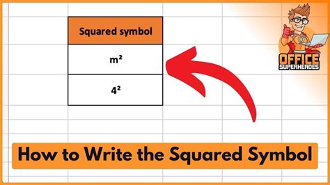 How To Write The Squared Symbol In Excel Youtube