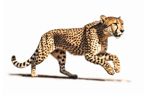 Premium AI Image | a cheetah running on a white background