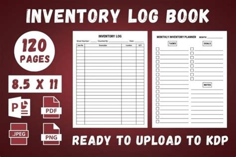 Inventory Log Book KDP Interior Graphic By GemeyArts Creative Fabrica