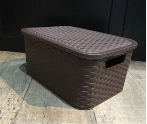 Caja Organizadora Simil Rattan Con Tapa Caja Pack X6 N2 En Venta En