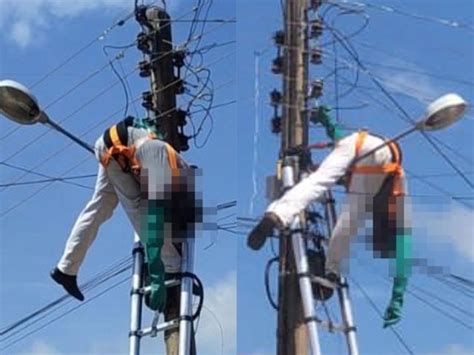 Video Homem Morre Eletrocutado Em Poste De Energia Durante Trabalho