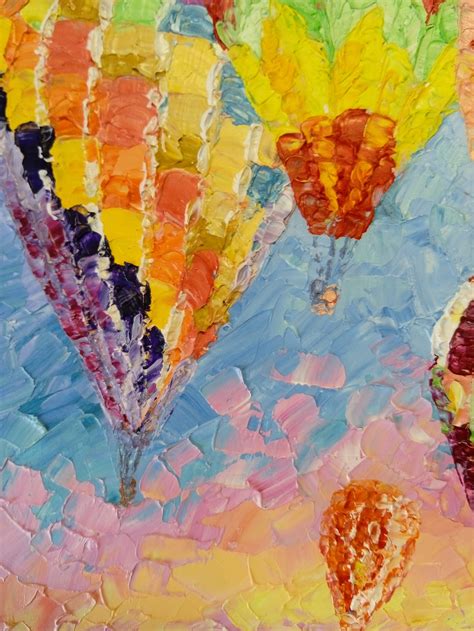 Hot Air Balloon Painting Impasto Original Art Oil Painting Albuquerque ...