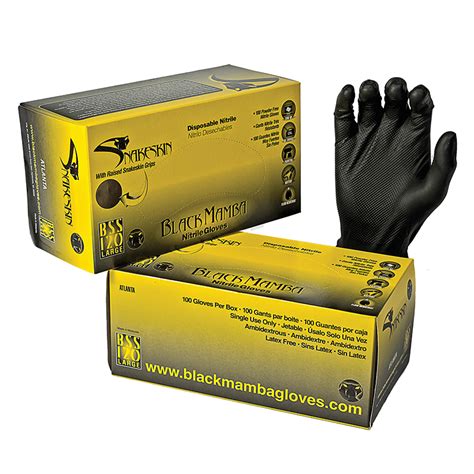 Black Mamba Snakeskin Gloves Nitrile Flooring Materials