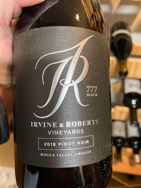 2018 Irvine Roberts Vineyard Pinot Noir Estate 777 Block USA Oregon