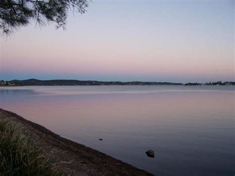 Free picture: sunset, lake, light purple sky