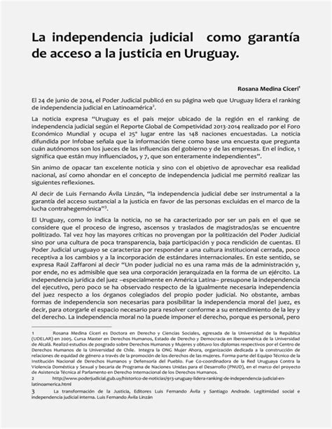 La Independencia Judicial Como Garantía De Acceso A