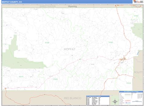 Moffat County, Colorado Zip Code Wall Map | Maps.com.com