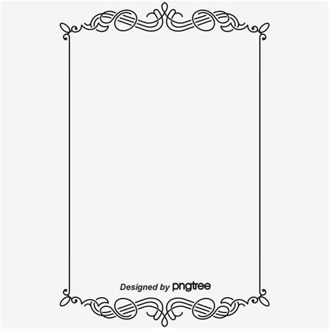 Simple Line Border White Transparent, Simple Black Retro Line Border ...