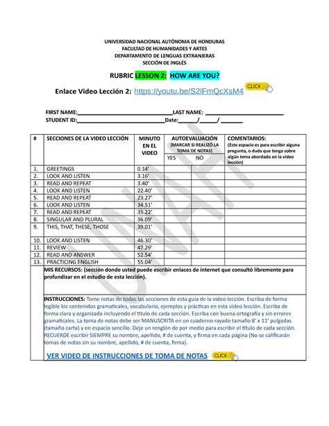 Lesson Guia Toma De Notas Universidad Nacional Aut Noma De