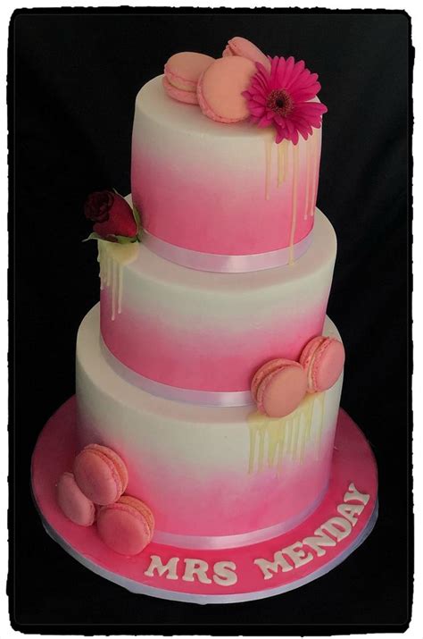 Pink Ombr Decorated Cake By Rhona Cakesdecor