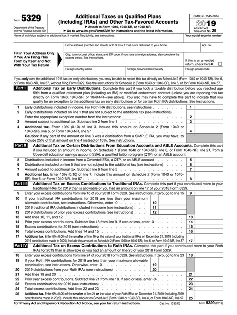 2019form 5329: Fill out & sign online | DocHub