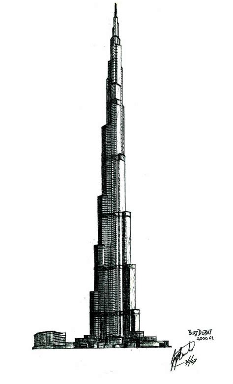 Burj Khalifa Sketch Templates