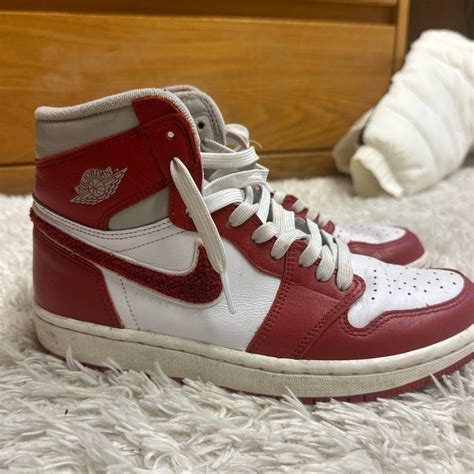 nike air jordan’s red - worn once - perfect condition - Depop