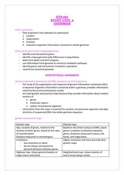 Gts Study Unit Gts Study Unit Genomics What Is Genomics