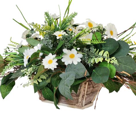 Kompozycja Kwiatowa Wiosennka Stokrotki Flower Box 60cm Skrzyneczka