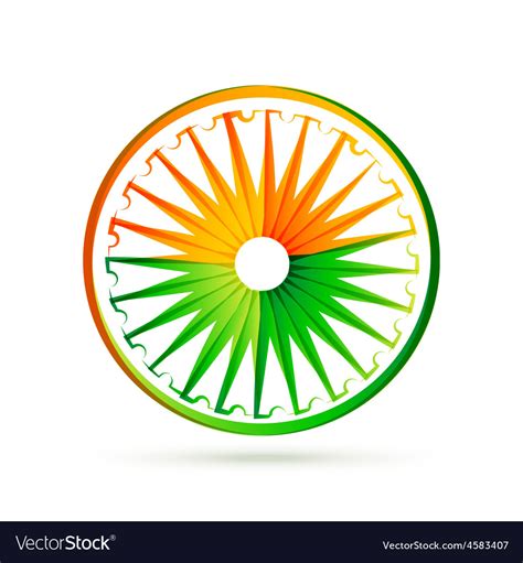 Indian Flag Wheel Design With Tri Colors Vector Image