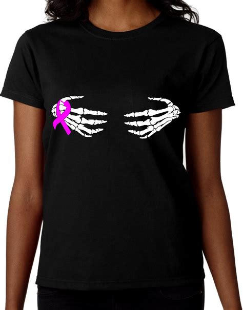 Halloween Skeleton Hands Breast Cancer Ribbon Shirt Skeleton Etsy