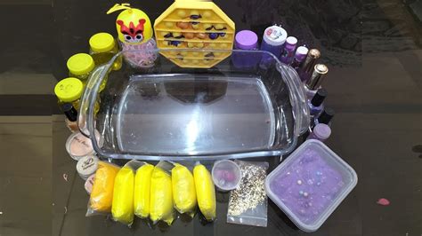 POP IT PURPLE Vs YELLOW Mixing Random Things Into Clear Slime Most