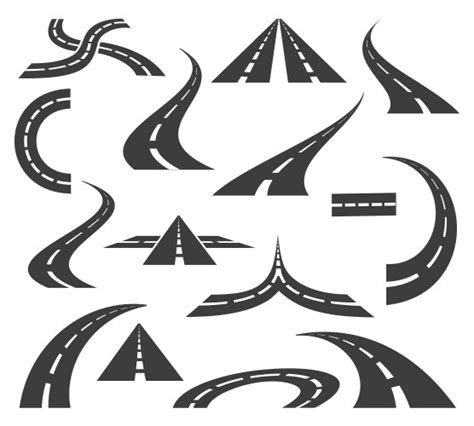 Road set Royalty Free Vector Image - VectorStock