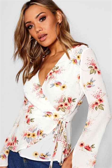 Woven Tie Front Floral Wrap Top Boohoo Fashion Outfit Inspo Outfit Ideas Tops How To