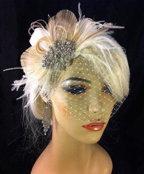 Bridal Feather Fascinator With Brooch Bridal Fascinator Wedding Hair