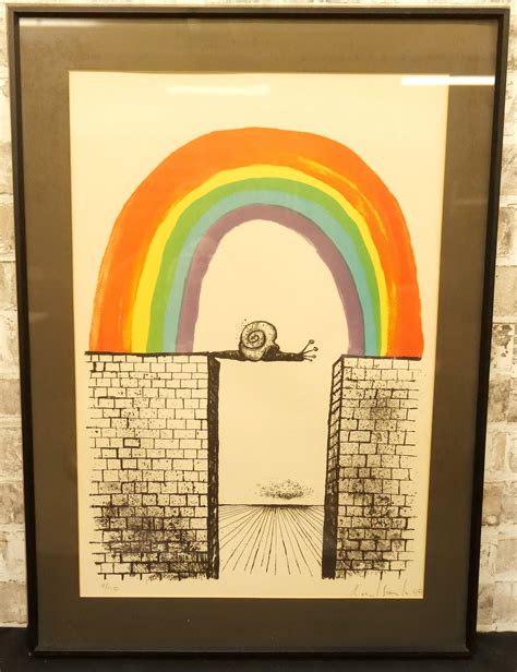 At Auction Snail And Rainbow Lithograph By Ronald Searle