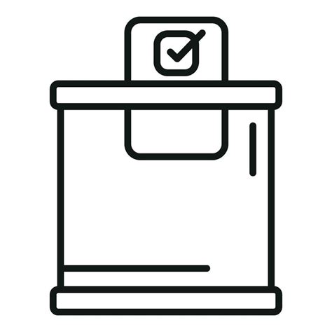 Vote Ballot Box Icon Outline Vector Election Person Vector