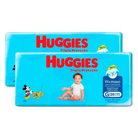 Kit Fralda Huggies Tripla Prote O Tamanho G Pacote Mega