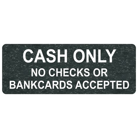 Cash Only No Checks Or Bankcards Engraved Sign EGRE 15831 WHTonCHMRBL