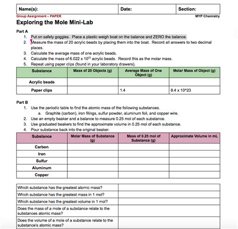 Solved Name S Date Section MYP Chemistry Group Chegg