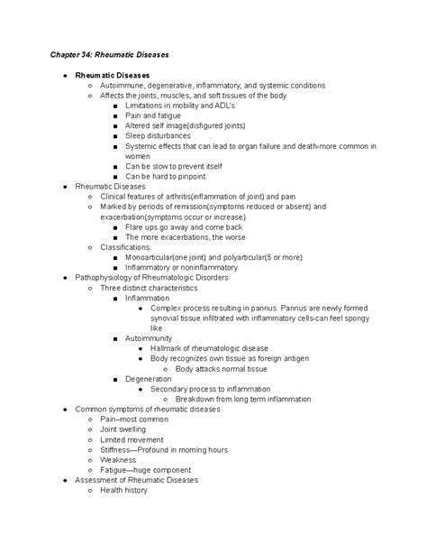 Exam 4 Chapter 34,36, 27 - Chapter 34: Rheumatic Diseases Rheumatic