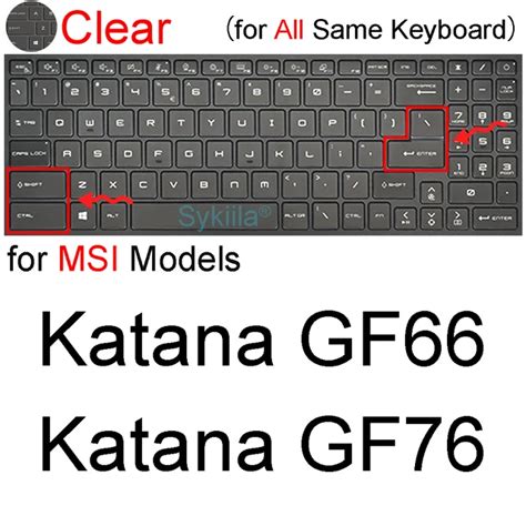 Keyboard Cover For Msi Katana Gf Katana Gf Silicone Protector Skin