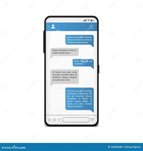 Chat On Phone Screen Mobile Messenger Template Social Network Mock Up