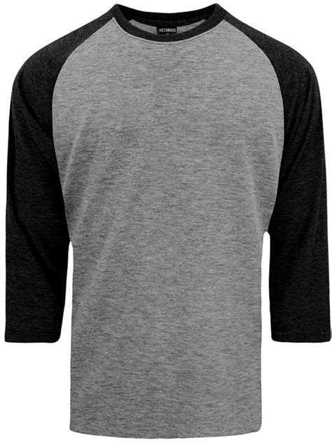 Victorious Mens Baseball Raglan T Shirt 34 Sleeves Jersey