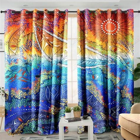 Order Aboriginal Sea Window Curtain From Brightroomy Now