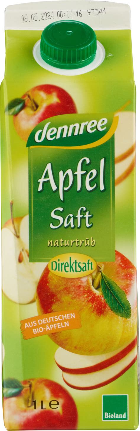 dennree Bio Apfelsaft naturtrüb 6 x 1l online kaufen