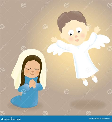 Mary and the Angel stock vector. Illustration of religion - 35246396