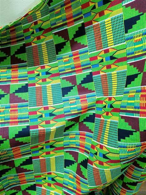 African Fabric Print Kente Ankara Ghana Cloth Green Sold By Etsy