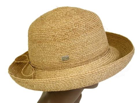 Womens Straw Fine Raffia Upturn Brim Hat