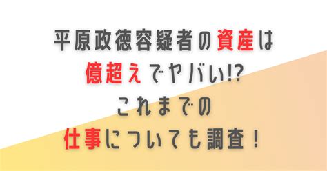 平原政徳容疑者の資産は億超えでヤバい これまでの仕事についても調査！ おはろぐ