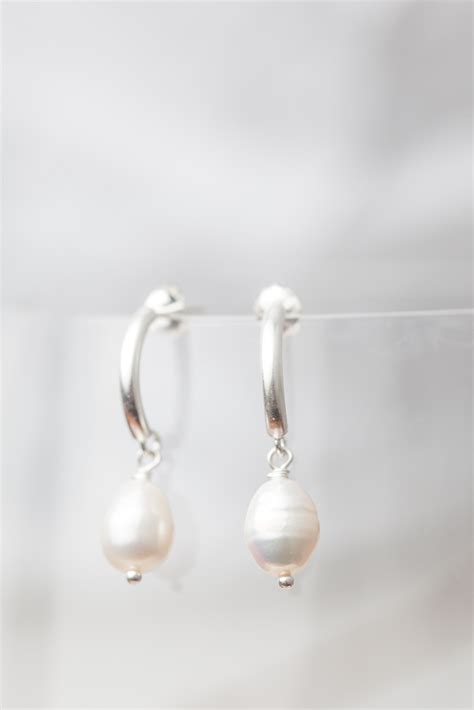 Pearl Half Hoop Earrings From The Heart