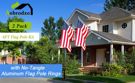 Amazon Aobrodzo 2 Pack Flag Poles For Outside House 6 FT Flag