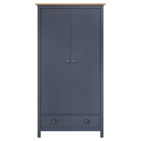 Bet Garde Robe Portes Hill Gris X X Cm Bois De Pin Solide