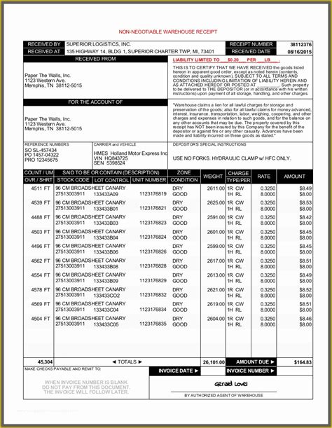 Warehouse Receipt Template Free Of Goods Receiving Form