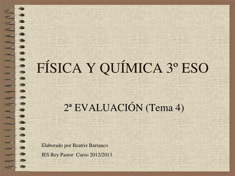 PPT FÍSICA Y QUÍMICA 3º ESO PowerPoint Presentation free download