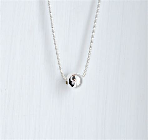 Sterling Silver Ball Necklace Thick Chain T For Her Modern