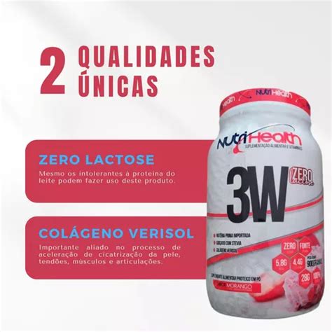 Suplemento Whey Protein 3w Zero Lactose 900g Nutri Health MercadoLibre